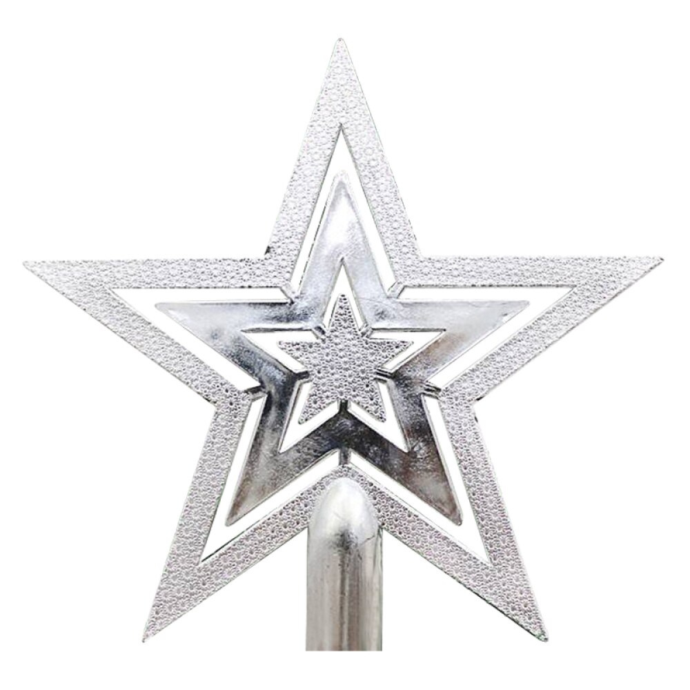 10cm Christmas Tree Topper Star Happy Christmas Treetop Star Festival Decoration (Gold): Silver