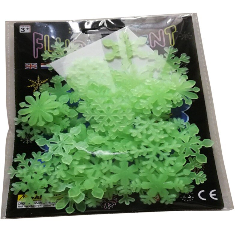 Glitter floco de neve adesivos parede do bebê decalque quarto dos miúdos decoração para casa cores estrelas luminosa fluorescente decoração para casa: G