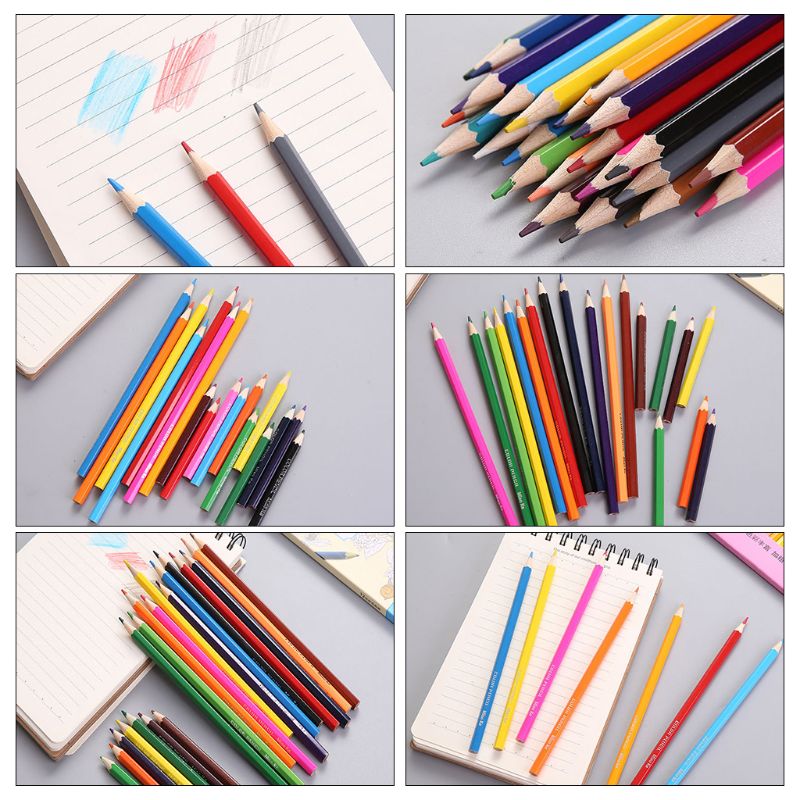 12/24 Kleur Potloden Natuurlijke Hout Gekleurde Potloden Tekening Potloden Voor School Kantoor Kunstenaar Schilderij Schets Levert X6HB