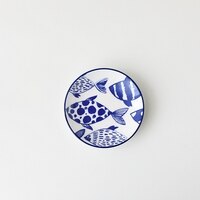 Serie con marino azul, vajilla con bajo vidriado de peces de la Marina, plato occidental, juego de cuencos de arroz de cerámica: Small Saucer 10cm