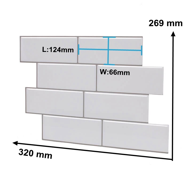 Vividtiles Thicker Peel And Stick Premium Wall Tiles White Subway For Bathroom Shower Kitchen Backsplash - 5 Pieces Pack