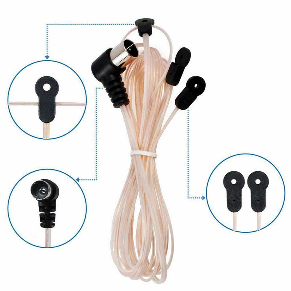 75 Ohm Radio Antenna Connector Sound Male Dipole Stereo Home For Receiver Indoor Use Accessories T Shape HD Transparent FM