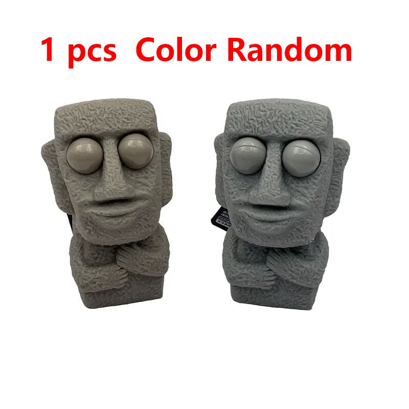 Stein Mann ver öffentlicht Stress Spielzeug langsam Rebounds weiche Moai Statue Squeeze Augen interessierten Ausdruck entspannt Stress Kinder: Default Title