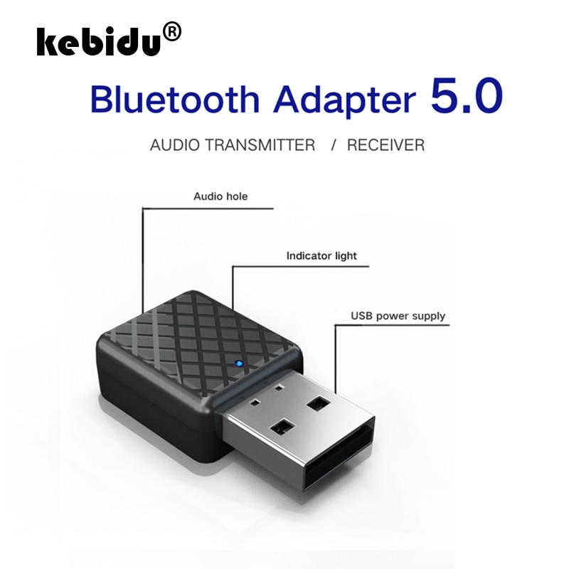 Kebidu Universele 5.0 Draadloze Bluetooth Zender Ontvanger Adapter Stereo Auto Audio Music Adapter Met 3.5mm Audio Aux Kabel