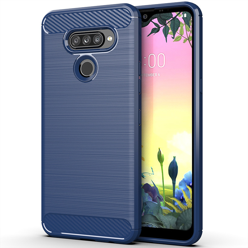 Für LG K50S Fall Silikon Weiche TPU Gebürstet Carbon Fiber Texture Abdeckung Fall Für LG K50S 6,5''