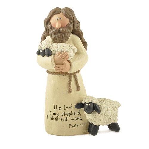 Christian Bb Originele Hars Pose Tafel Handgeschilderde Herder Jonah En Walvis Vijf Cake Twee Vis Ark verbond: Good shepherd