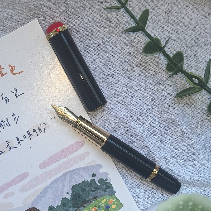 Hoohill Pico Limited Red Mini Pocket Series Short Metal Fountain Pen EF/F/M Nib Writing Business Stationery Student: Orange / EF