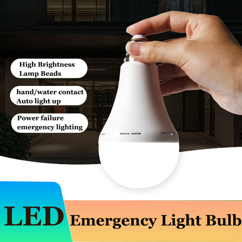 E27 oplaadbare noodlampen, 7w/9w/12w/15w ledlampen,  ac220v noodlampen voor buiten bij stroomuitval