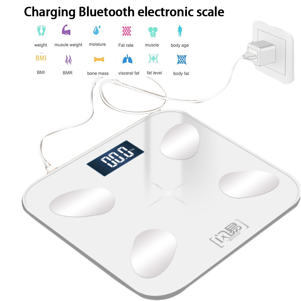 Bluetooth vaa'at lattia ruumiinpaino kylpyhuonevaaka älykäs taustavalaistu näyttö vaaka ruumiinpaino kehon rasva vesi lihasmassa bmi