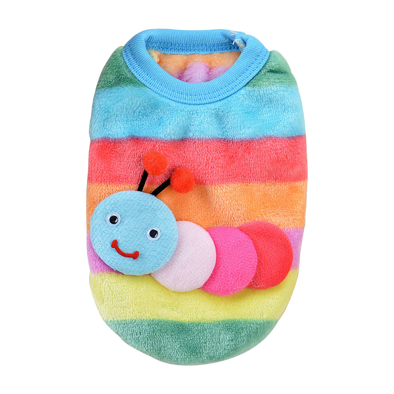 Pet Clothes Autumn And Winter Dog Clothes Striped Home Caterpillar Rainbow Dog Clothes Одежда Для Домашних Животных: XXS