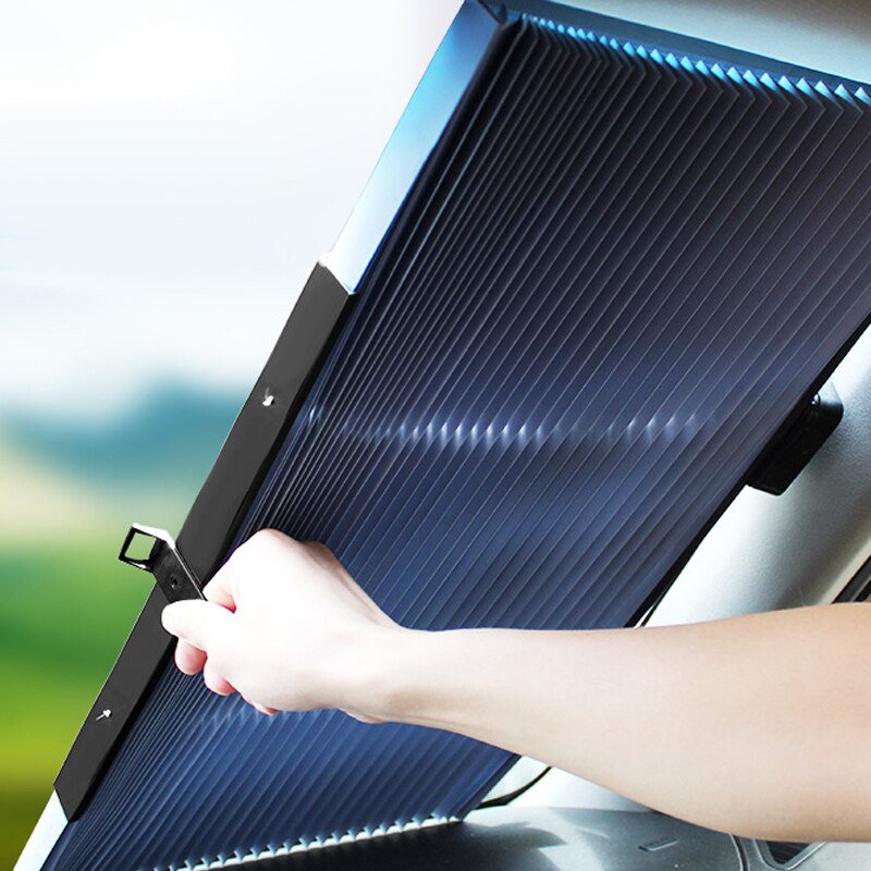 Auto Window Zonnescherm Opvouwbare Intrekbare Voorruit Zonnescherm Cover Shield Gordijn Auto Zonnescherm Block Anti-Uv Autoruit Schaduw