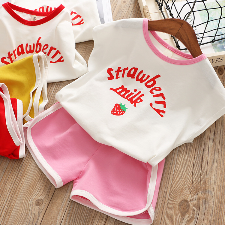 Zomer 2 Stuks Peuter Meisjes Kleding Set Kids Baby Meisje Bloemen Top T-shirt Broek Outfits Sets Kleding 2 3 4 5 6 7 8 Jaar: PINK / 120(5-6T