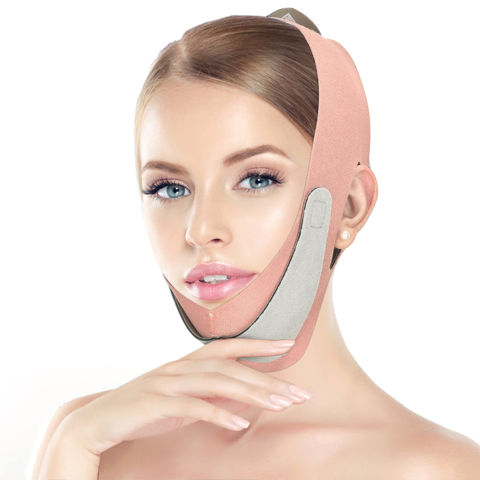 Gezicht Lifting Strap Voor Vrouwen V Lijn Facial Afslanken Tool Band Beeldhouwen Bandage Man Verminder Dubbele Kin Shaper Belt Anti rimpel: pink