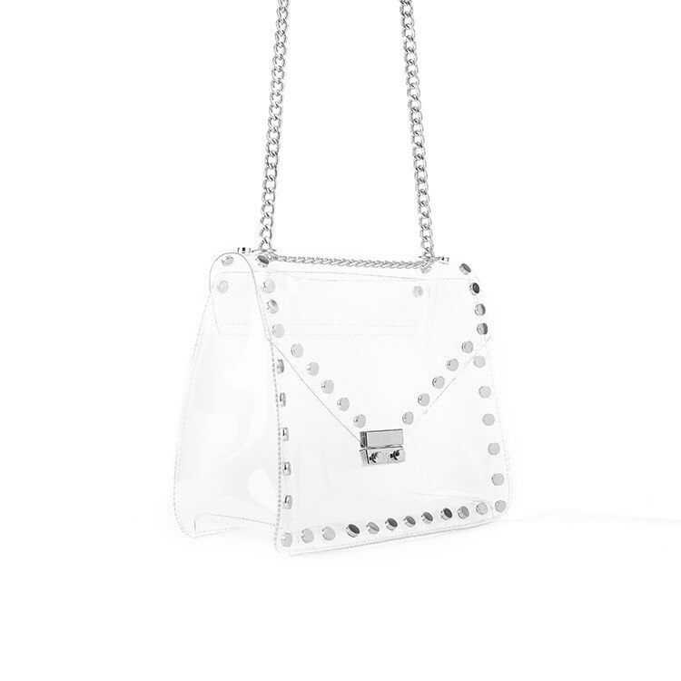 Nieten Nagel Gel Tasche transparent PVC Einzel-schulter Crossbody-tasche transparent Tasche schulter tasche frauen tasche