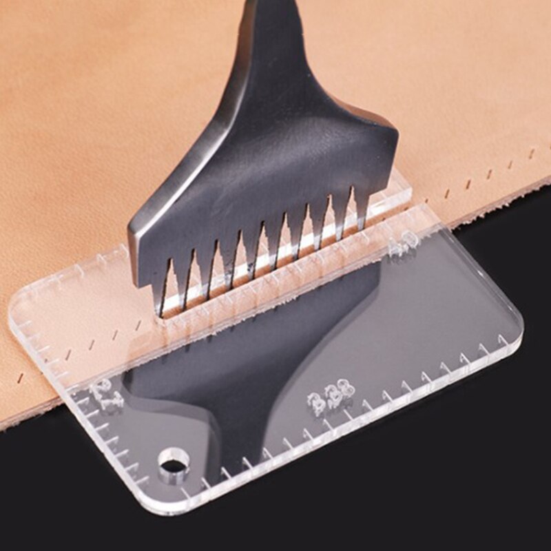 1pc With Scale Acrylic Plate DIY Hand Perforated Round Stitching Punch Tools For Helping Leather Hole Punch