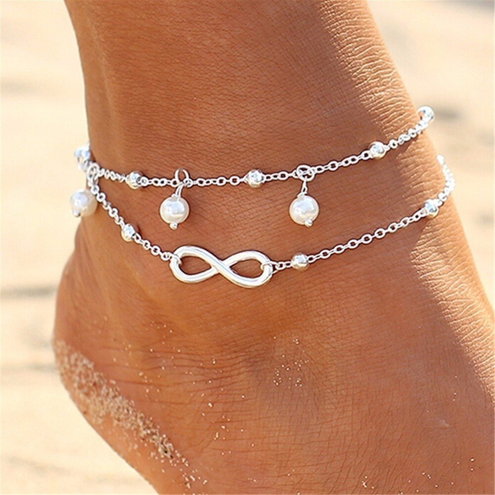 Bead Enkelband Enkelbanden Body Kettingen Vrouwen Verzilverd Enkelband voor Vrouwen Voet Sieraden