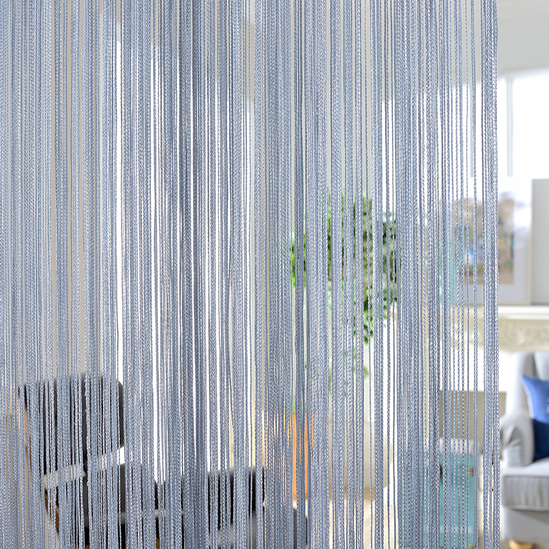 100CM X 200CM Solid Color Curtains Thread Line Curtains For Living Room Door Wall Window Panel Tassel Curtain Home Decoration