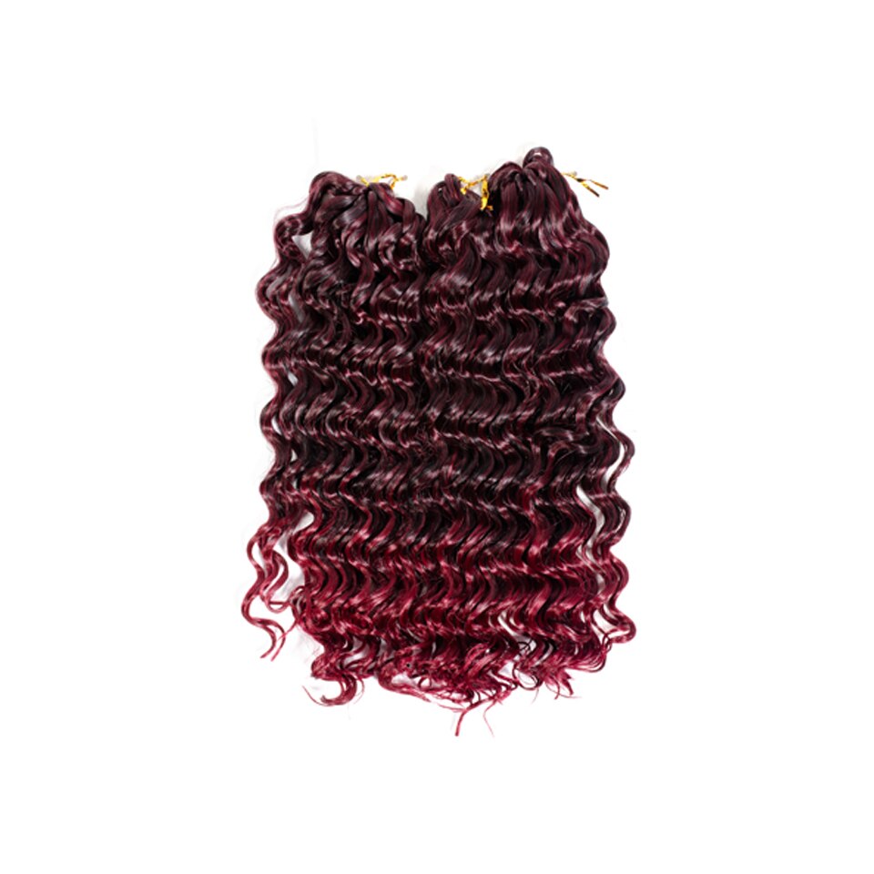 Pelo sintético ombre estilo africano rizos ondas de agua profunda trenzas de ganchillo de 12 pulgadas de largo hebras de trenzado de extensión de cabello