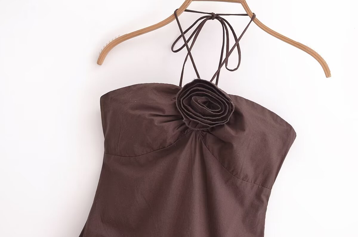 Rindu TRAF 2024 Dames Bloemen Decoratieve Jurk Jurken in de uitverkoop Opruiming Sexy Kostuum Lang Gewaad Femme Elegante Mode Zomer