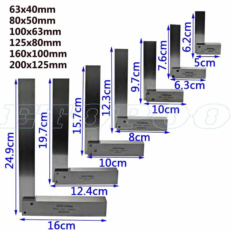 Machinist Vierkante 90 Graden Haakse Ingenieur Set Precisie Grond Staal Gehard Hoek Heerser Gauge Vierkante Heerser Gradenboog