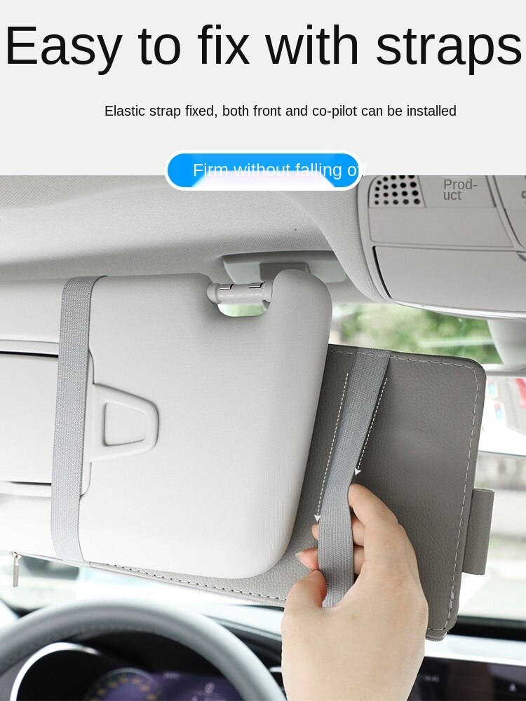 Automotive Sun Louver Storage Multifunctional inside the Car Glasses Clamp Card Buggy Bag Card Package Bill Document Bag
