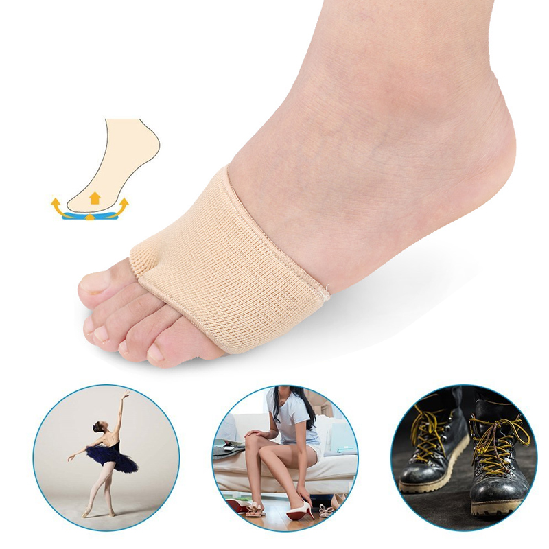 1Pair Fabric Fracture Toe Sleeve Metatarsal Sleeve with Sole Cushion Gel Pads for Metatarsalgia Fracture Anti Slip Pads Shoes