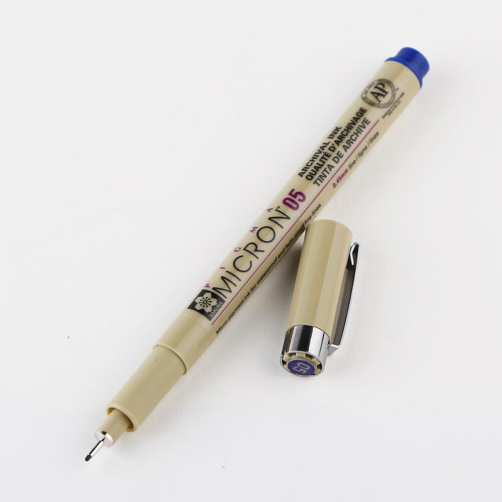 Fargerik linerpenn vanntett glatt fine liner pigma micron penn 0.45mm tegnetusjer tegne liners artist markører penner: Safir