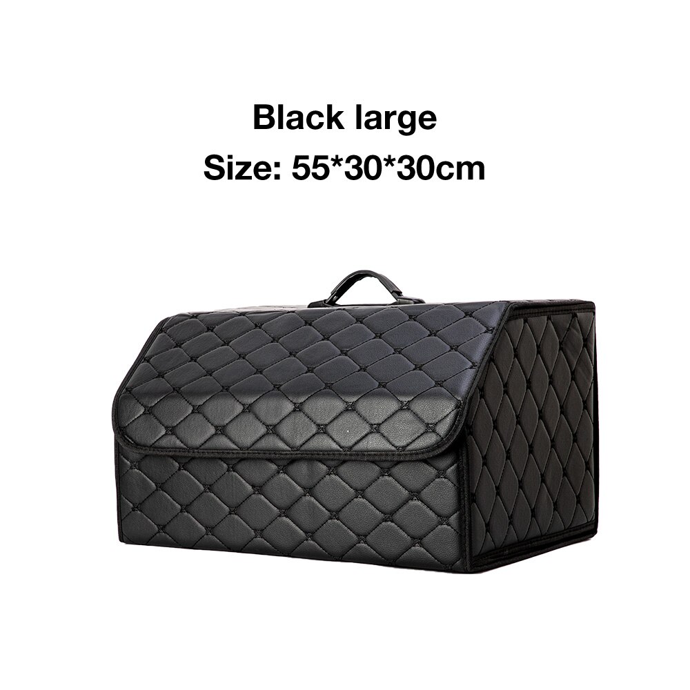 Auto Kofferraum Organizer Kasten Lagerung Tasche Auto Müll Werkzeug Tasche PU Leder Falten Fracht Lagerung Verstauen Aufräumen Auto Veranstalter: zurück L