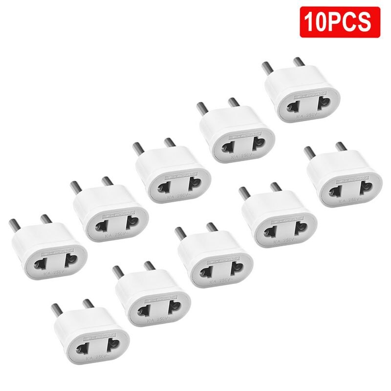 1/5/10 stk eu støpsel oss til eu adapter 250v 10a 4.8mm japan cn kr reiseadapter elektrisk strømplugg stikkontakter stikkontakt ce: Himmelblå