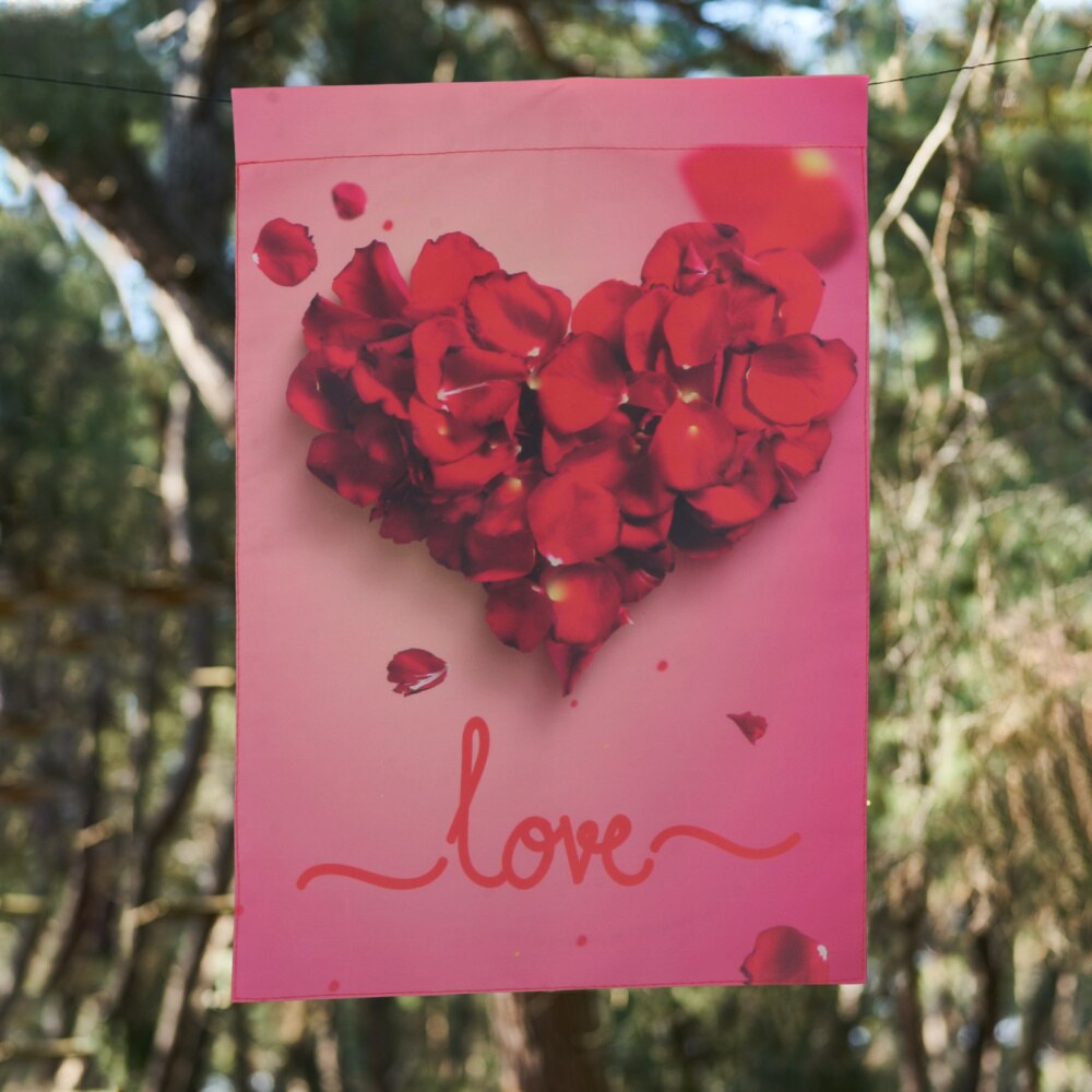1Pc Valentine's Day Home Garden Banner Decorative Vertical Outdoor Flag