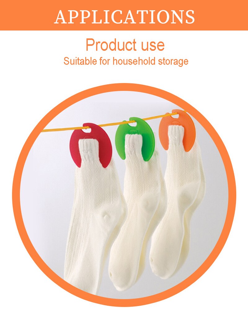 Sok Clips Kleurrijke Sok Organisatoren Sorteerders Houders Sokken Clip Multifunctionele Thuis Opslag Producten