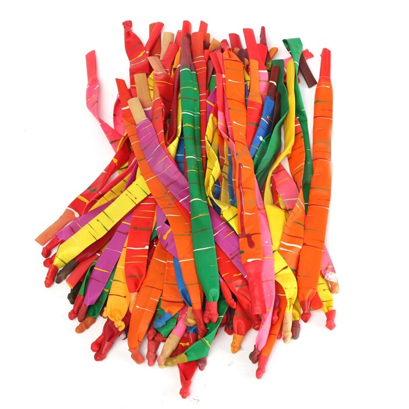 100 X Verschillende Kleuren Lange Raket Ballonnen Met Tube Party Fillers Leuk Speelgoed Kids