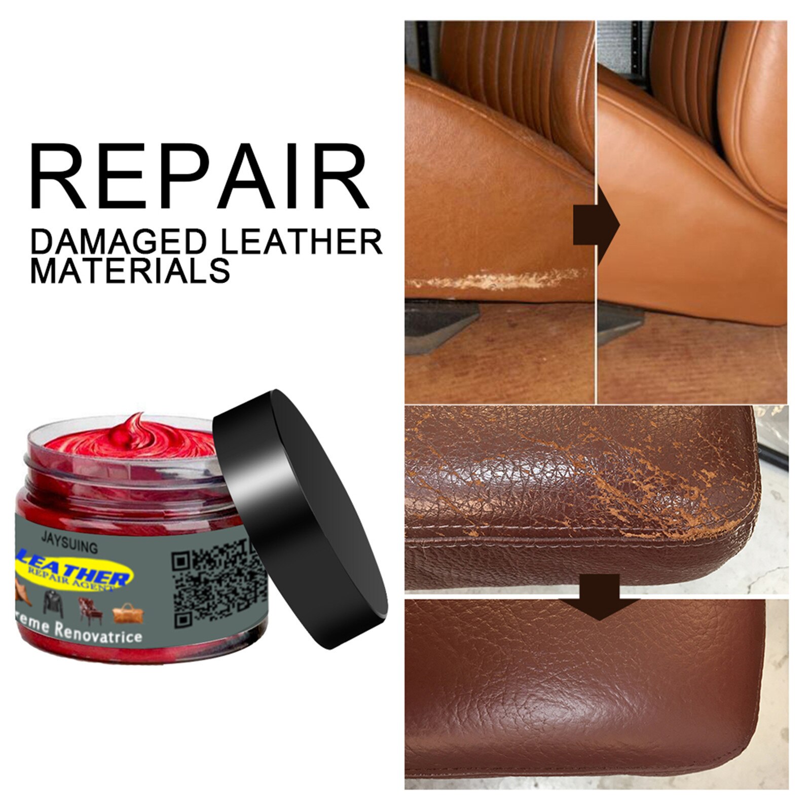 Edistyksellinen nahan korjausgeeli -autonistuin kotiin nahka täydentävä värin korjaus pas