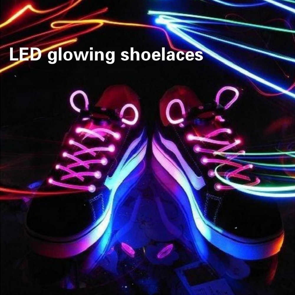 1 paar 100CM Led Light Glow Schoenveter Glow Stick Knipperende Gekleurde Neon Schoenveter Lichtgevende Veters Partij