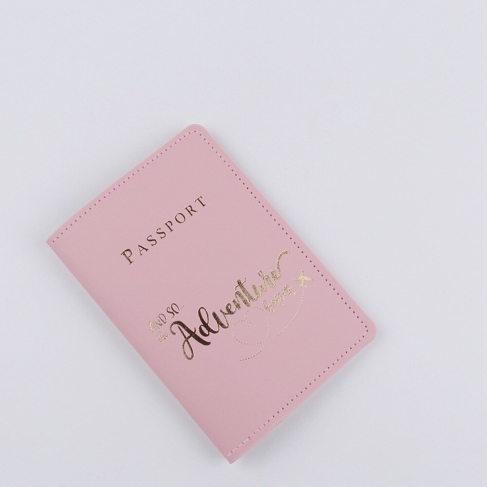 PU Leather World Map Travel Passport Cover Women Passport Holder Case for Men Travel Document Credit Card Case: B  Pink