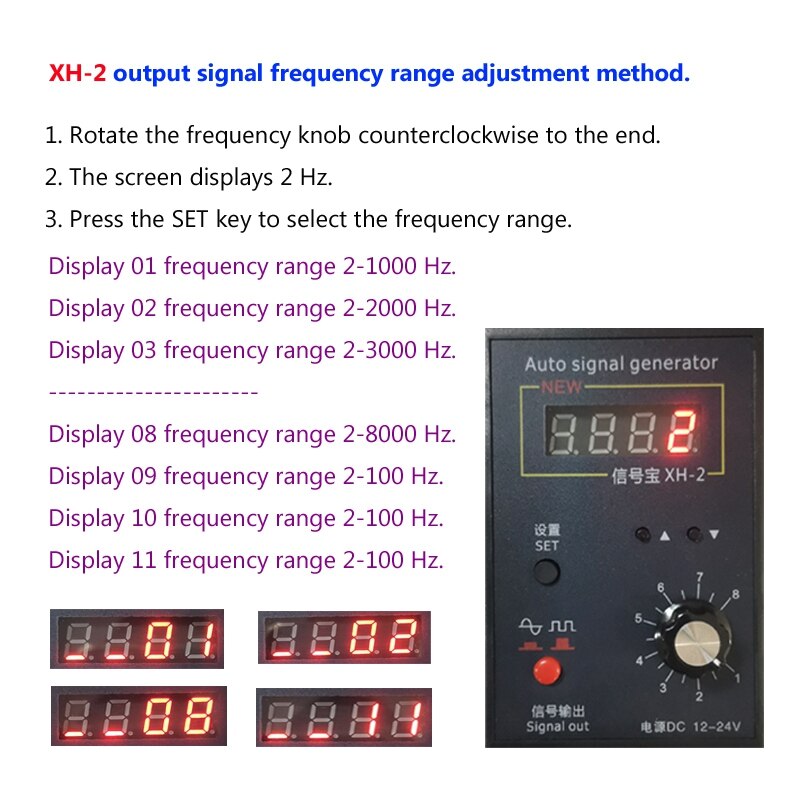 XH-2 Auto Fahrzeug Signal Generator Auto Hall-Sensor Und Kurbelwelle Position Sensor Signal Simulator Meter 2Hz Bis 8Khz