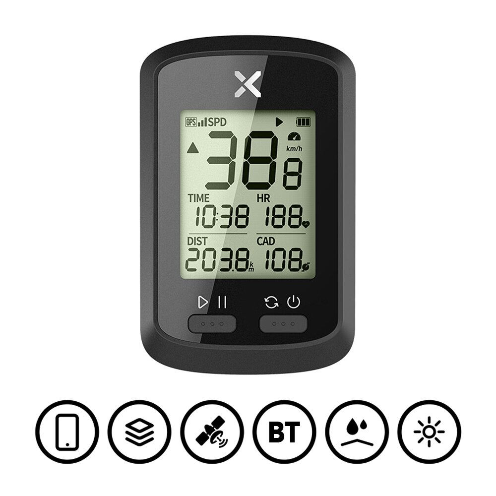 Smart GPS Cycle Computer BT ANT+ Wireless Bike Computer Digital Bike Speedometer IPX7 Accurate Bike Computer w/ Protective Cover