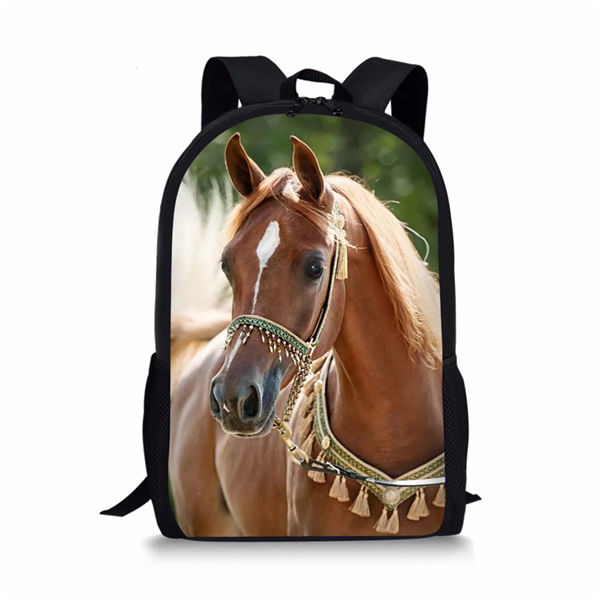 Kids Backpack Flower Horse Prints Pattern Children&#39;s School Bags Cute Toddler Book Bags Women&#39;s Travel Backpack: CDWX3681C