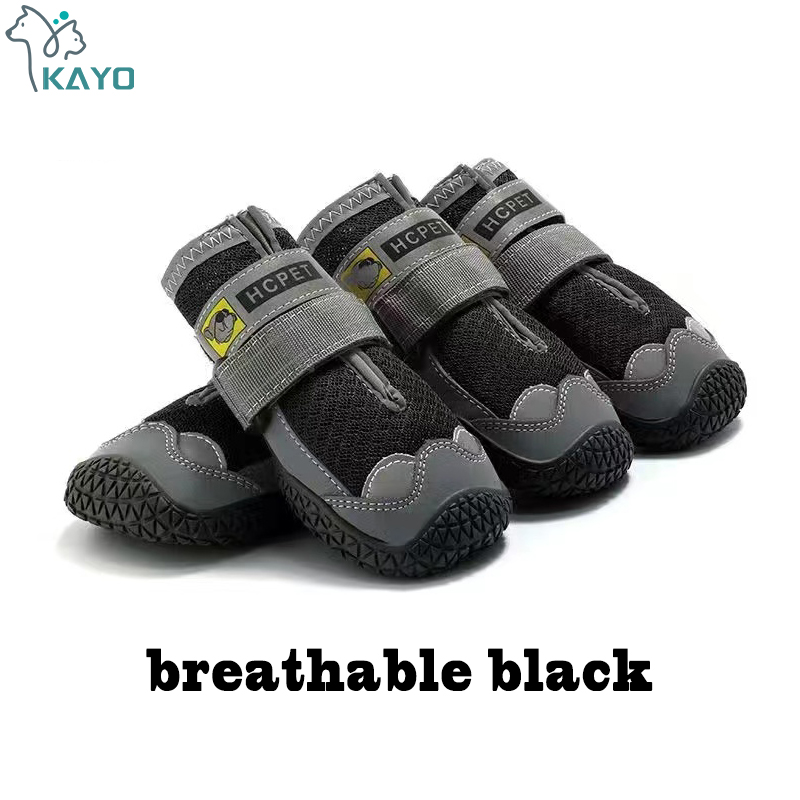 4 pièces/ensemble chaussures pour chien de compagnie bottes imperméables réfléchissantes pour chien neige pluie chaussons pour animaux de compagnie chaussettes antidérapantes chaussures pour chien de taille moyenne et grande: XL / Black