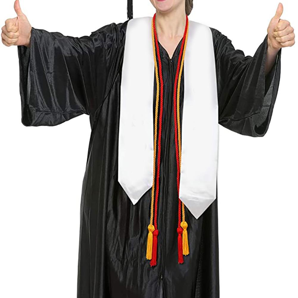 Estola de Honor de graduación de Color sólido, banda, borla, decoración, cordones, utilería para fotos graduadas