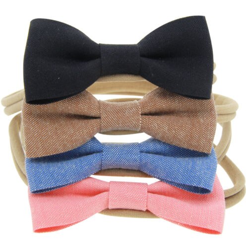 4 pçs/lote Bebés Sólidos Fita Cabelo Arcos Headbands Faixas de Cabelo Grande Arco para a Criança