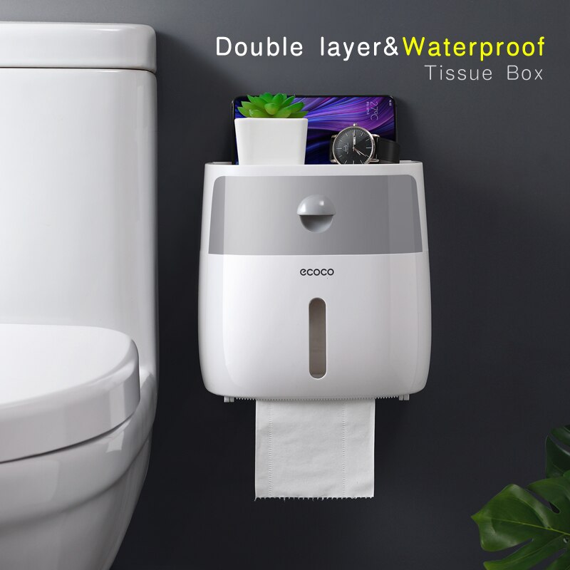 Bærbar toiletpapirholder plastik vandtæt papirdispenser til toilet hjemmet opbevaringsboks badeværelse tilbehør