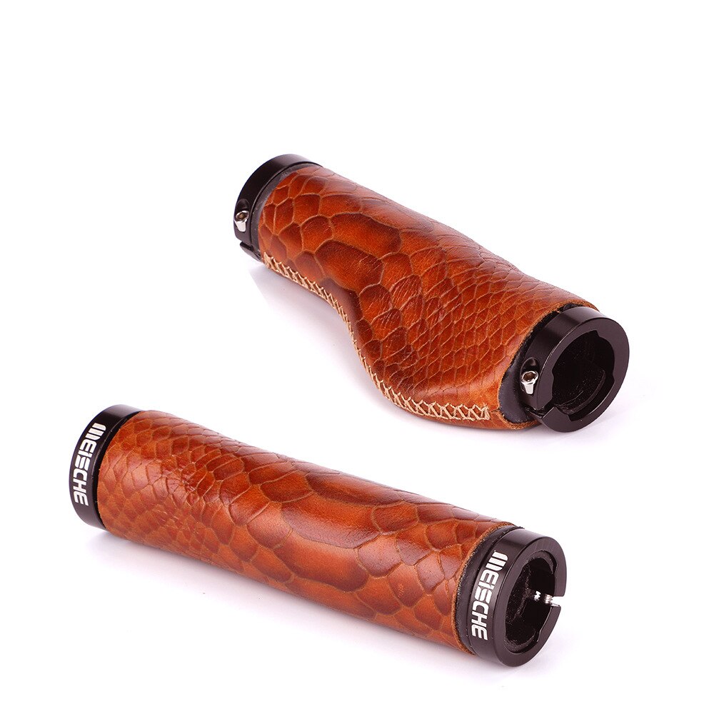 Road Bike Leather Grip Ergonomic Leather Grip Bicycle Handlebar Grips Mountain Bike Grip