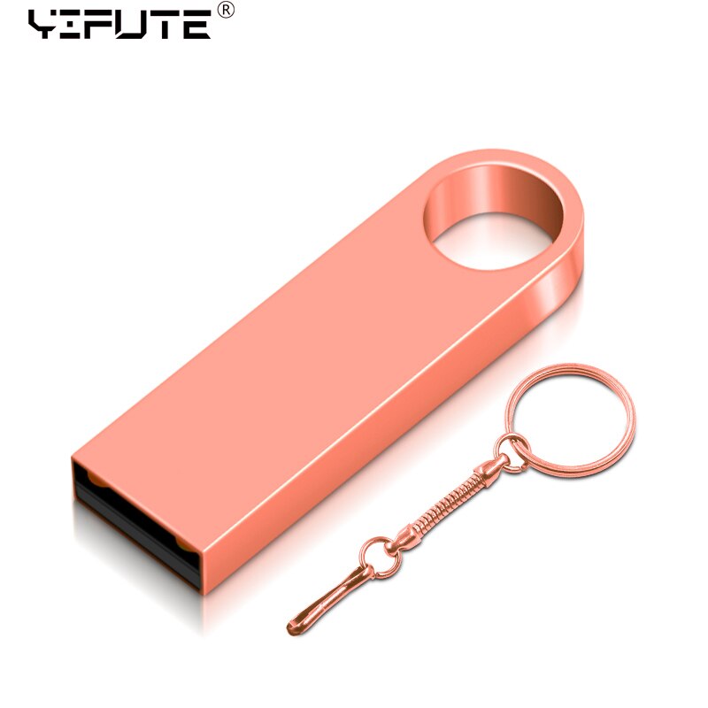 Metal Mini USB Flash Drive 256GB 128GB 64GB 32GB 16GB 8GB Pendrive Cle USB Flash Stick Pen Drive 8 16 32 64 128 256 GB USB Stick: 16GB / Rose