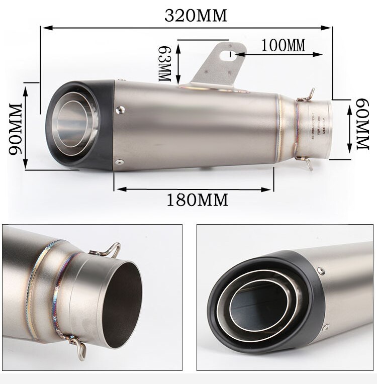 51mm 60mm Universal Motorcycle Exhaust Muffler Steel Pipe escape moto FOR gp project with DB killer gsxr 750 CBR10000 Z1000