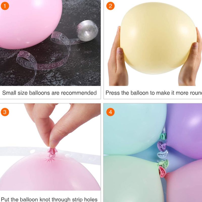 Balloon Arch Kit Balloon Garland Decorating Strip Kit 2 Rolls Balloon Single Hole Tape Strips , Balloon Double Hole Tape Strips