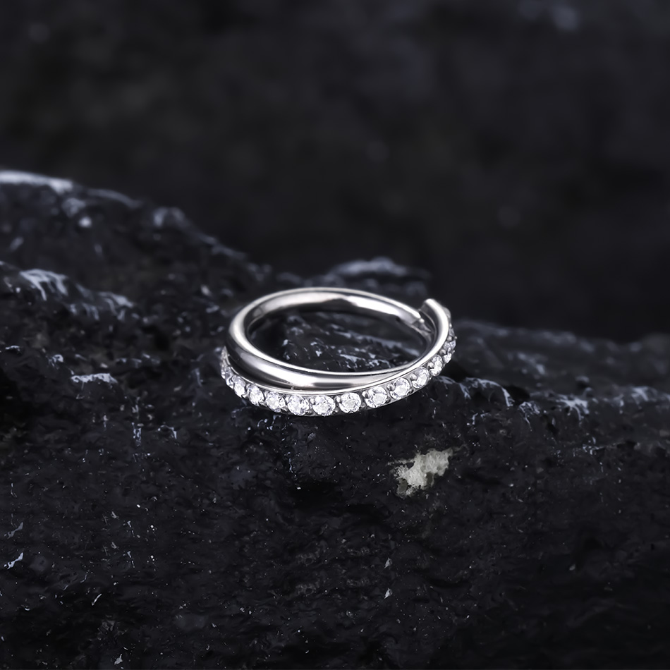 Astm F136 Titanium Neusring Piercing 16G Oorspiraal Hoepel Kraakbeen Oorbel Scharnier Diafragma Daith Clicker Ring Lichaam Sieraden