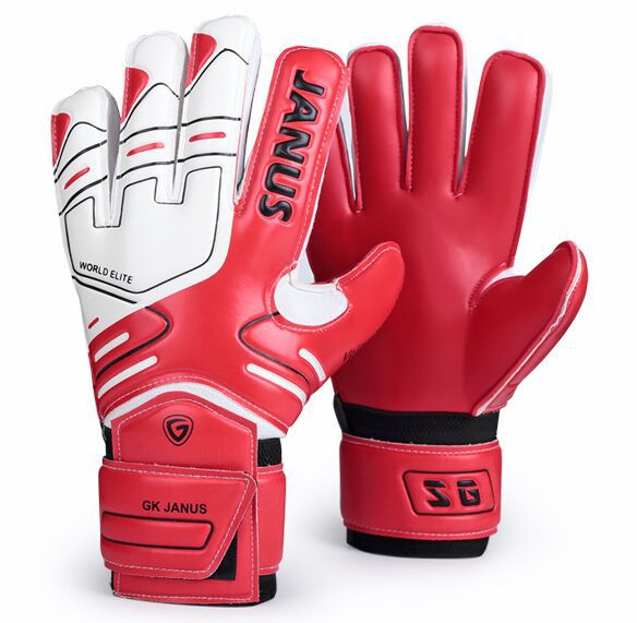 Janus latex finger protective 5~10 size football goalkeeper gloves men soccer gloves godie: Red / 10