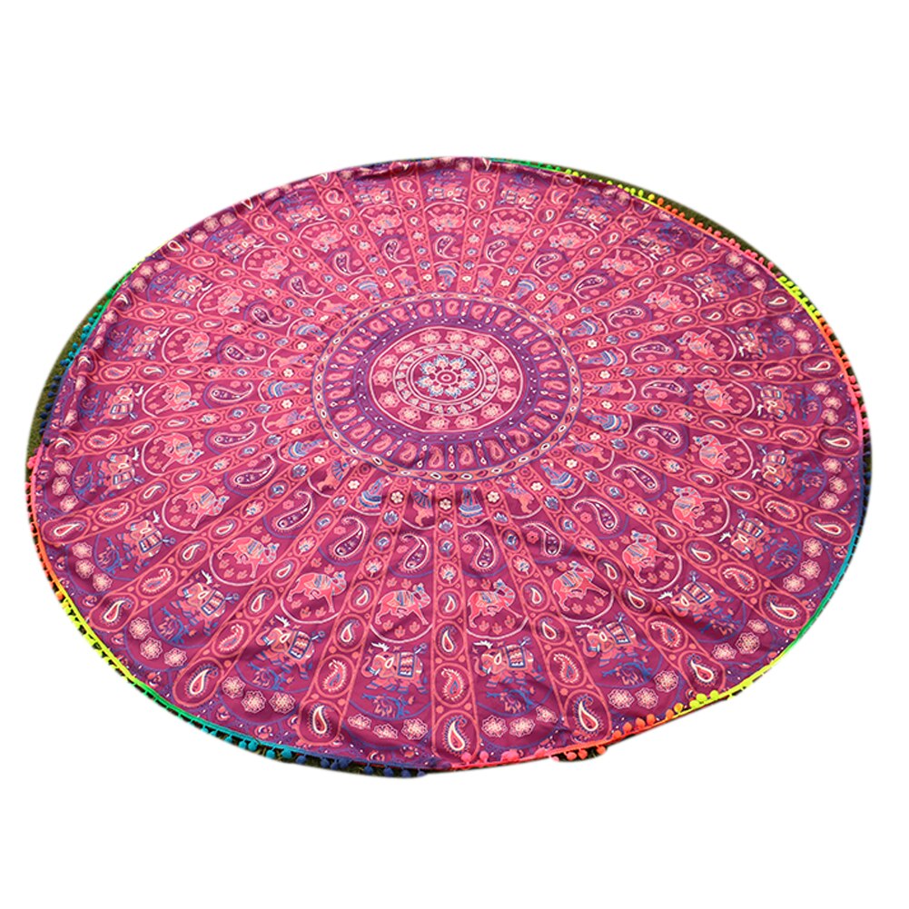 Badhanddoek Ronde Strand Kwastje Handdoeken Zomer Microfiber Bohemian Stijl Strand Serviette De Plage Toalla Playa Zwemmen Shawl Sjaal: E