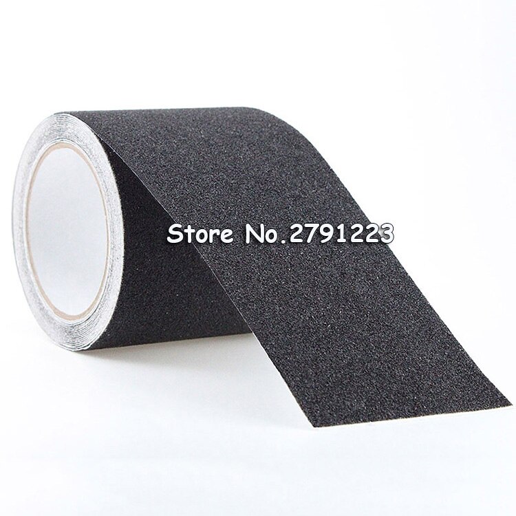 Ruban adhésif antidérapant de sécurité en PVC, 5m x 5cm, bande antidérapante, grain sûr, autocollant de préhension, ruban d&#39;avertissement utilisé pour les escaliers: Black